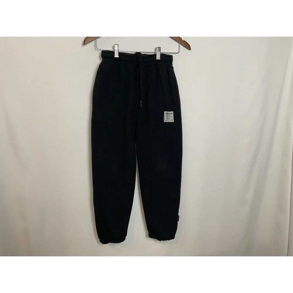 Nununu Kids Black Fleece Sweatpants Joggers Size 10-11Y Cozy Winter Holiday Ski